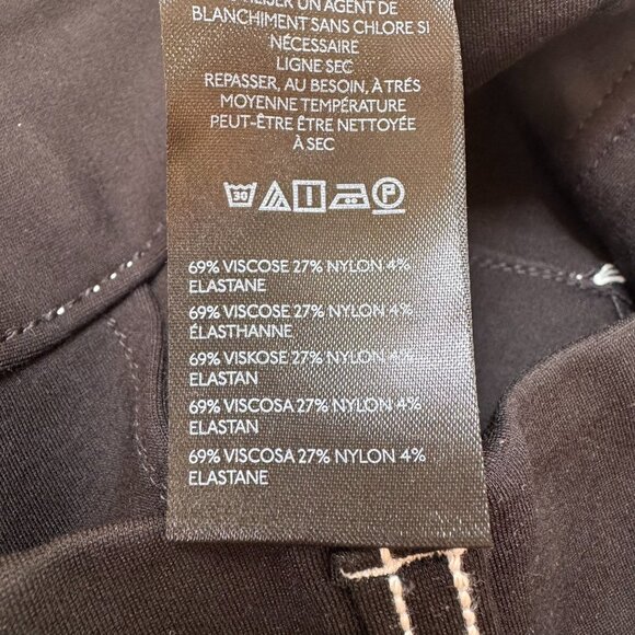 New Anthropologie Maeve The Colette Ponte Crop Wide Leg Pants Black Contrast 27 - Picture 7 of 11